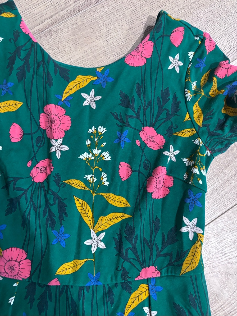 BODEN Green Floral Jersey Wide-Leg Jumpsuit Sz 8 - Picture 3 of 5